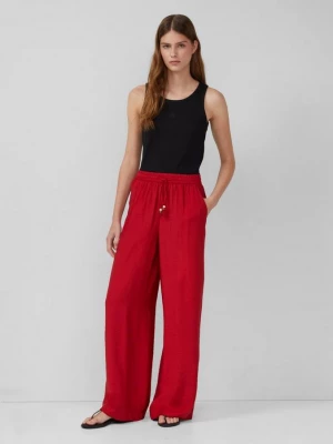 Foto van product Broek met wijde pijpen in een relaxed fit van een viscosemix s.Oliver rood