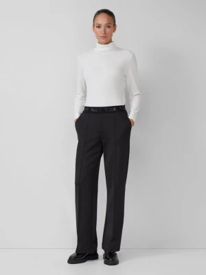 Foto van product Broek met wijde pijpen in scuba met elastische tailleband met logo s.Oliver zwart