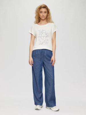 Foto van product Broek met wijde pijpen van een linnenmix met denim look s.Oliver blauw