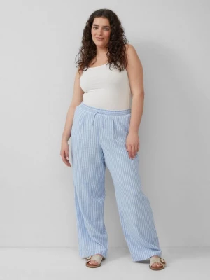 Foto van product Broek met wijde pijpen van een linnenmix s.Oliver blauw