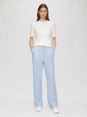 Foto van product Broek met wijde pijpen van een linnenmix s.Oliver blauw
