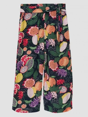 Foto van product Broek met wijde pijpen van gestructureerde viscose met bindceintuur s.Oliver