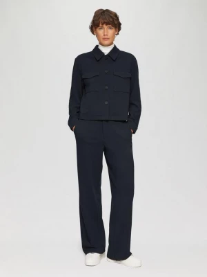 Foto van product Broek met wijde pijpen van getextureerde jersey s.Oliver blauw
