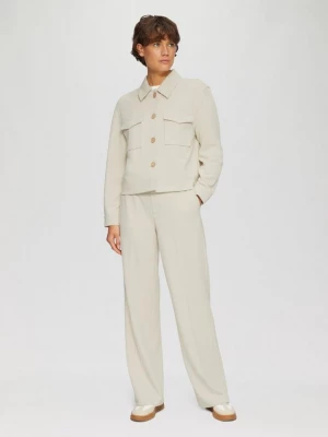 Foto van product Broek met wijde pijpen van getextureerde jersey s.Oliver crème