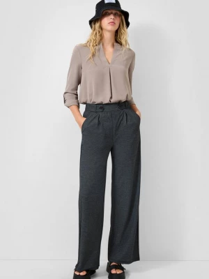 Foto van product Broek met wijde pijpen van jersey QS grijs