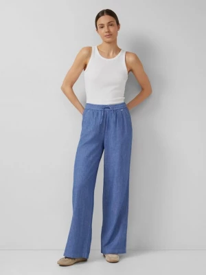 Foto van product Broek met wijde pijpen van linnenmix s.Oliver blauw