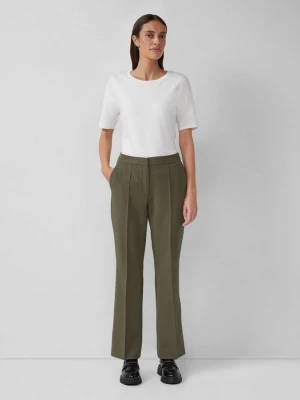 Foto van product Broek met wijduitlopende pijpen en een hoge tailleband s.Oliver groen
