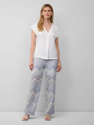 Foto van product Broek van gebreide jersey met wijde pijpen, voering en elastische band s.Oliver blauw