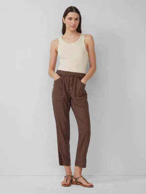 Foto van product Broek van linnenmix in een relaxte pasvorm met een elastische tailleband s.Oliver bruin