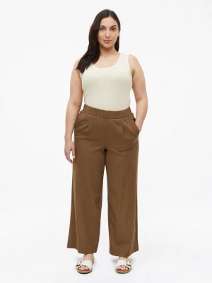 Foto van product Broek van linnenmix met elastische tailleband s.Oliver bruin