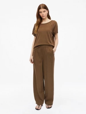 Foto van product Broek van linnenmix met elastische tailleband s.Oliver bruin