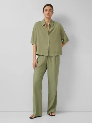 Foto van product Broek van linnenmix met elastische tailleband s.Oliver olijfgroen