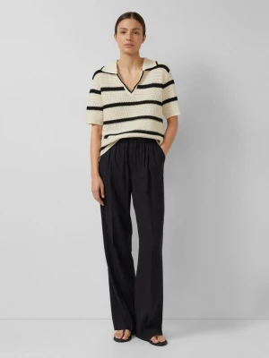 Foto van product Broek van linnenmix met elastische tailleband s.Oliver zwart