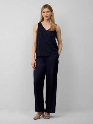 Foto van product Broek van satijn met wijde pijpen en elastische band s.Oliver blauw