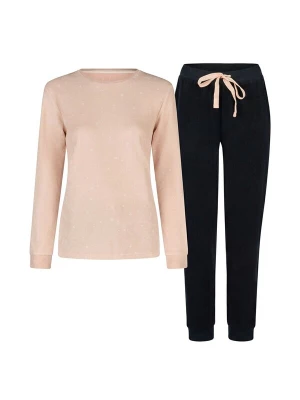 Foto van product By Louise Pyjama 'by Louise Women's Terry Cloth Pyjamas Sleepwear Long Nightwear' beige / zwart