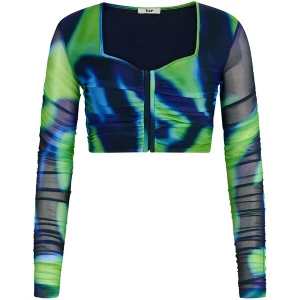 Foto van product BZR Shirt 'Mela' navy / turquoise / lichtgroen / zwart