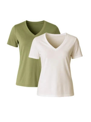 Foto van product C&City Shirt lichtbeige / olijfgroen