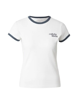 Foto van product Calvin Klein Jeans Shirt 'Embroidered Logo Ringer' ecru / grijs