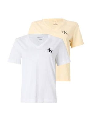 Foto van product Calvin Klein Jeans Shirt 'Monologo T' pasteelgeel / zwart / wit