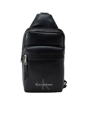 Foto van product Calvin Klein Schoudertas 'Monologo Webbing Strap Sling' donkergrijs / zwart / wit