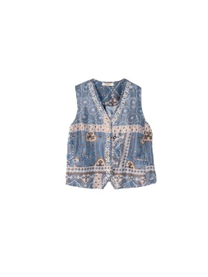 Foto van product Camomilla Italia Gilet 'Giuly' opaal / lichtblauw / chocoladebruin / mokka
