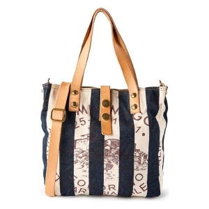 Foto van product Campomaggi Shopper 'Genziana' navy / lichtbruin / offwhite