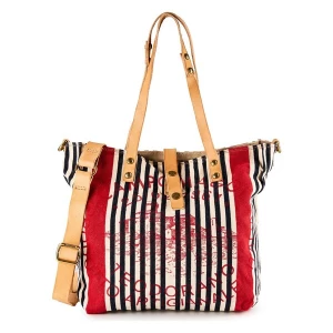 Foto van product Campomaggi Shopper 'Manici' rood / zwart / wit