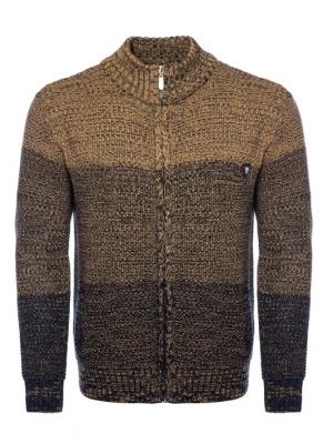 Foto van product CARISMA Gebreid vest camel / donkerbruin / olijfgroen