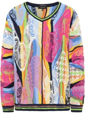 Foto van product Carlo Colucci Trui 'Curtoni' donkerblauw / geel / pink / wit