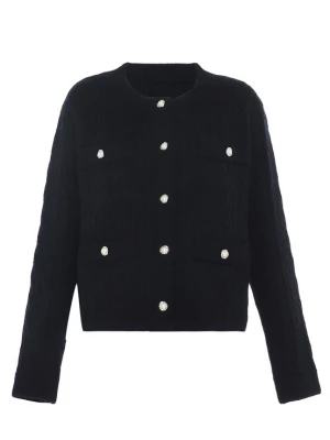 Foto van product caspio Gebreid vest goud / zwart / parelwit