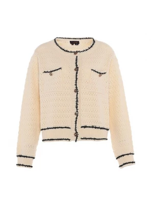 Foto van product caspio Gebreid vest lichtbeige / zwart