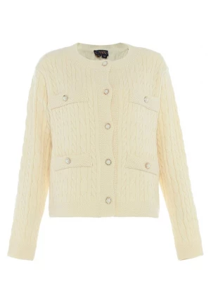 Foto van product caspio Gebreid vest wolwit