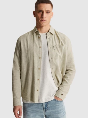 Foto van product CAST IRON Overhemd 'Shirt in cotton / linen twill with chest pocket' groen