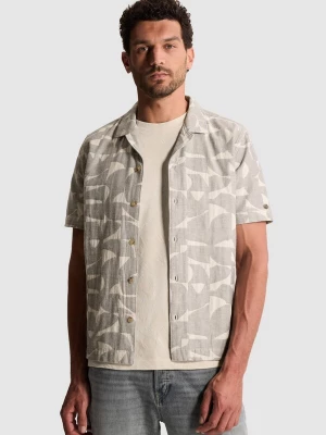 Foto van product CAST IRON Overhemd 'Shirt with jacquard pattern and short sleeves' antraciet
