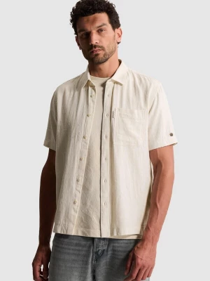 Foto van product CAST IRON Overhemd 'Shirt with short sleeves in cotton / linen twill' grijs