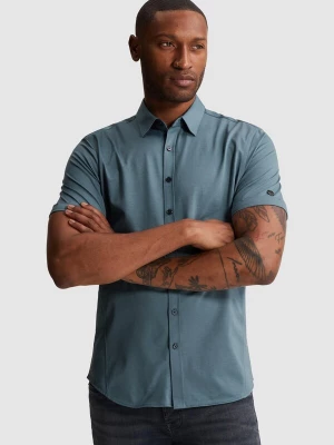 Foto van product CAST IRON Overhemd 'Shirt with short sleeves in lightweight jersey' blauw