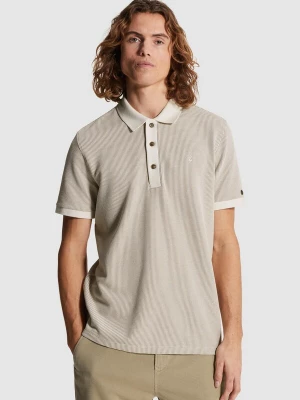 Foto van product CAST IRON Shirt 'Polo shirt with two-tone waffle texture' crème