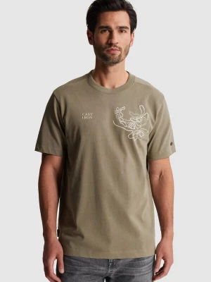 Foto van product CAST IRON Shirt 'T-shirt in jersey with artwork' kaki
