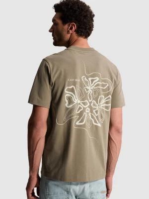 Foto van product CAST IRON Shirt 'T-shirt in jersey with back artwork' kaki