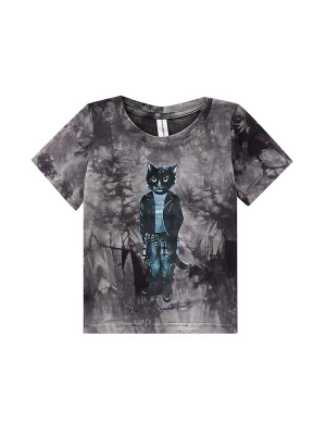 Foto van product Cat e Lolette Shirt 'Rocker Cat' grijs / wit