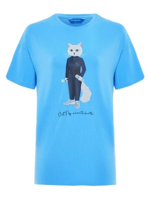 Foto van product Cat e Lolette Shirt 'Sport cat with dumbbells' blauw