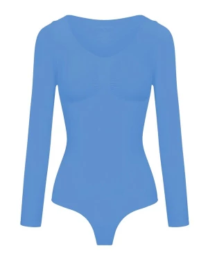 Foto van product cfab Shapingbody 'Bodysuit Sculpting Shapewear Longsleeve mit String' cyaan blauw