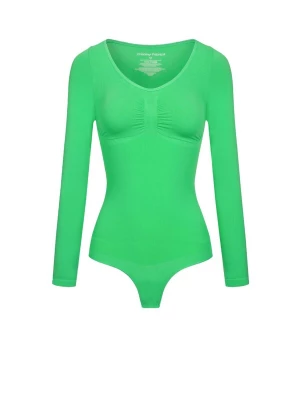 Foto van product cfab Shapingbody 'Bodysuit Sculpting Shapewear Longsleeve mit String' neongroen