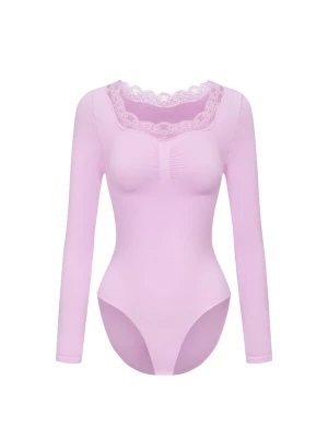 Foto van product cfab Shapingbody 'Lace Bodysuit Sculpting Shapewear Longsleeve mit Slip' orchidee