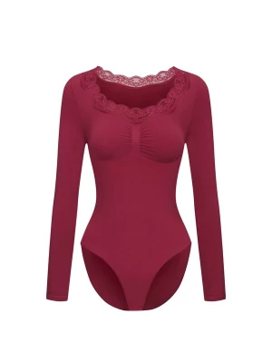 Foto van product cfab Shapingbody 'Lace Bodysuit Sculpting Shapewear Longsleeve mit Slip' oudroze