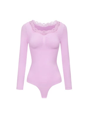Foto van product cfab Shapingbody 'Lace Bodysuit Sculpting Shapewear Longsleeve mit String' orchidee