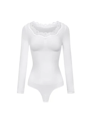 Foto van product cfab Shapingbody 'Lace Bodysuit Sculpting Shapewear Longsleeve mit String' wit