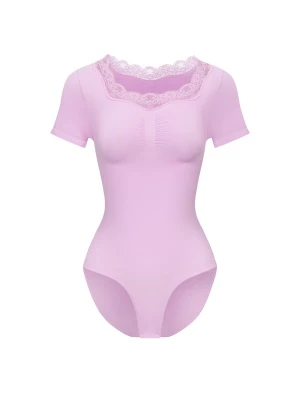 Foto van product cfab Shapingbody 'Lace T-Shirt Bodysuit Sculpting Shapewear with slip' orchidee