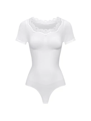 Foto van product cfab Shapingbody 'Lace T-Shirt Bodysuit Sculpting Shapewear with String' wit