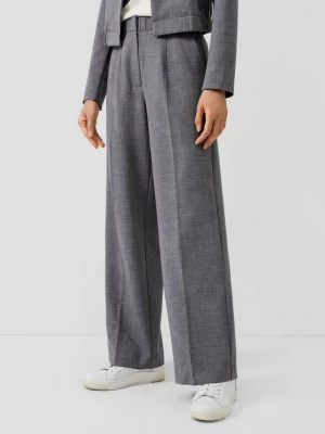 Foto van product Chambray broek met wijde pijpen en elastische tailleband s.Oliver grijs